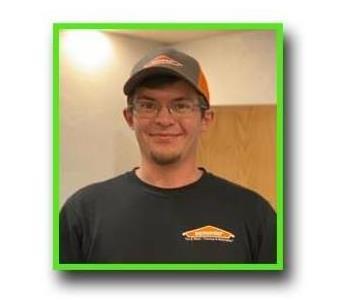 Picture of Austin Pitts SERVPRO Production Manager, male employee with hat on